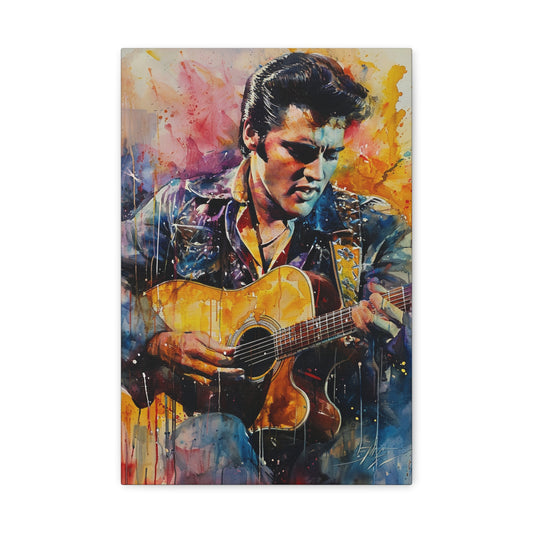 Vibrant Serenade: Elvis's Crescendo - Pop Culture Magic Canvas