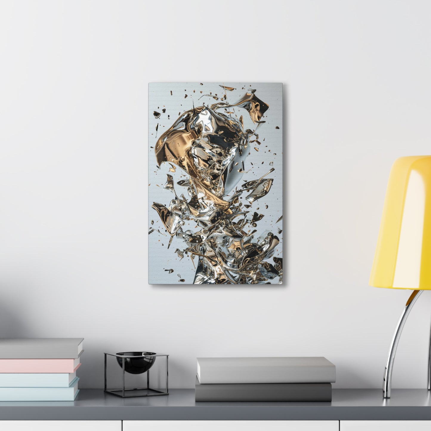 Gilded Fusion: Alchemy Unveiled - Abstract Harmony Canvas