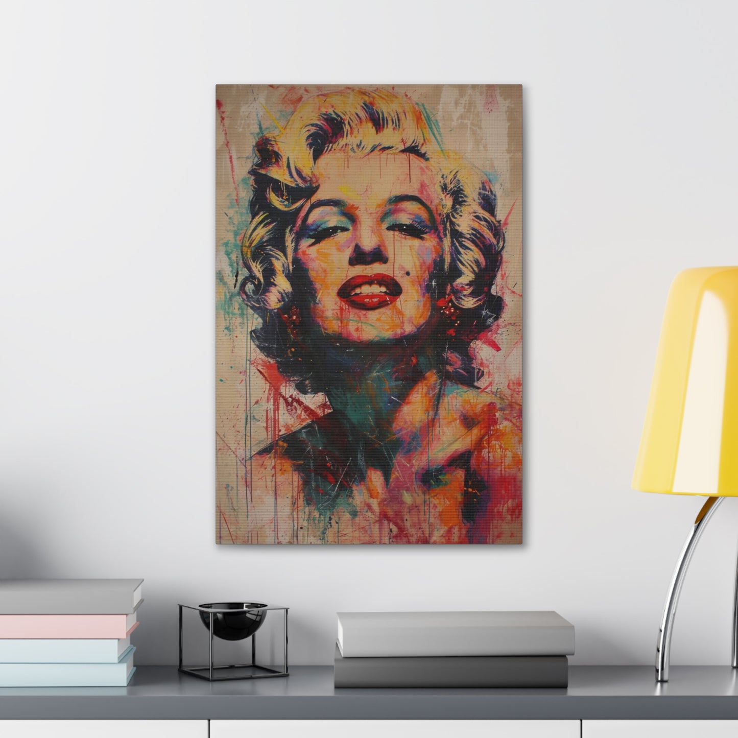 Eternal Glamour: Marilyn's Brushstroke Ballet - Pop Culture Magic Canvas