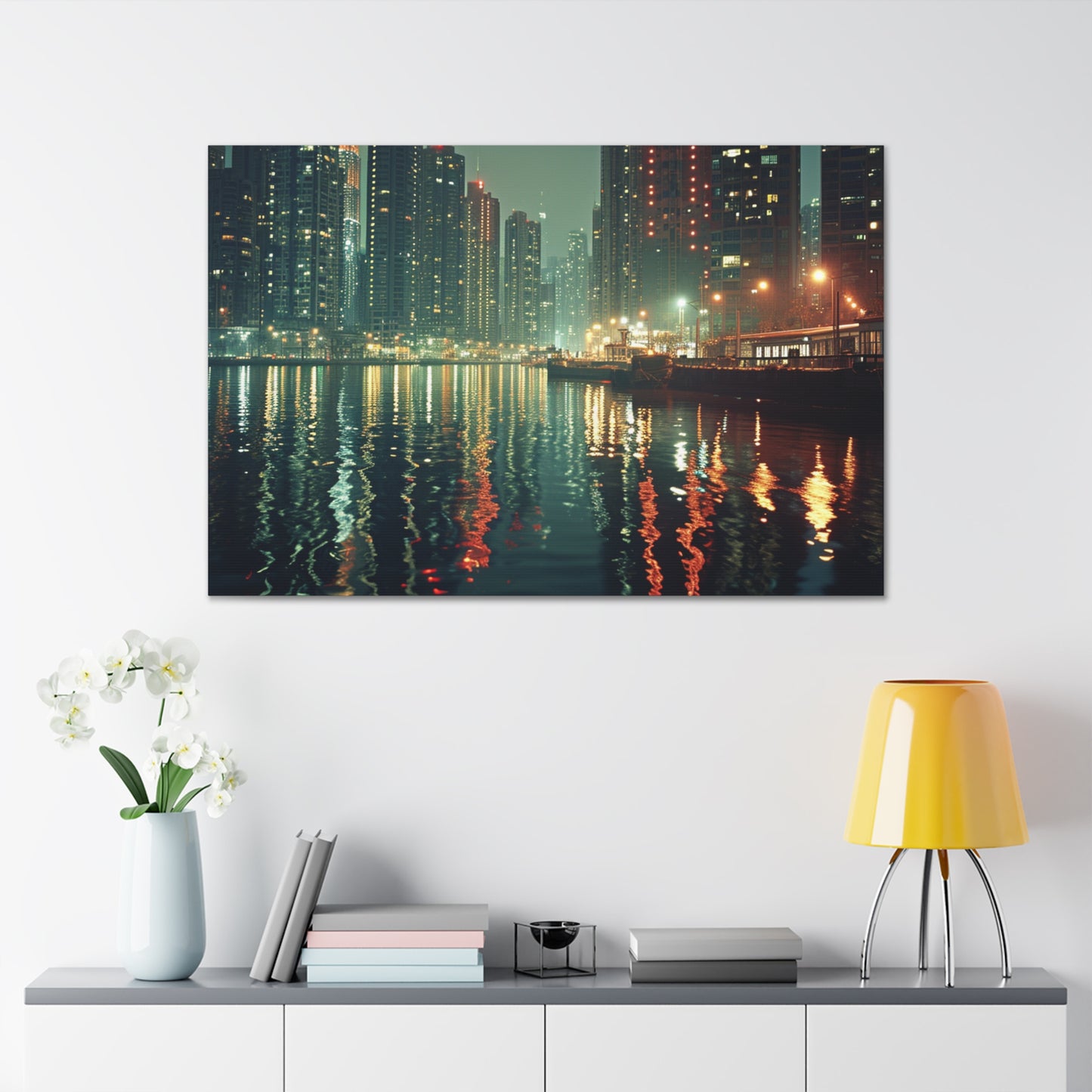 Skyscapes and Reflections: Urban Mirrors on Water - Urban Epochs Canvas