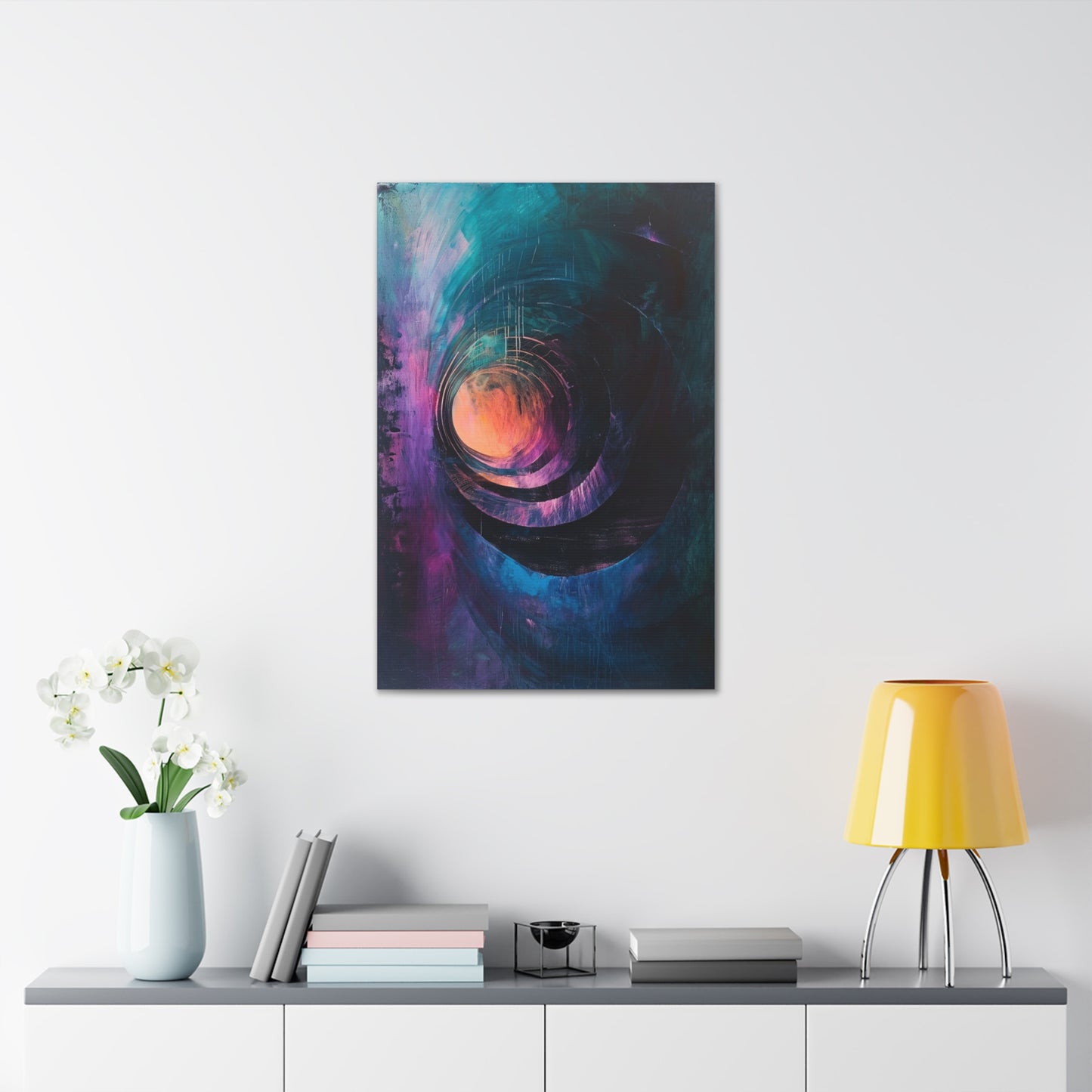 Eclipse's Embrace - Abstract Harmony Canvas