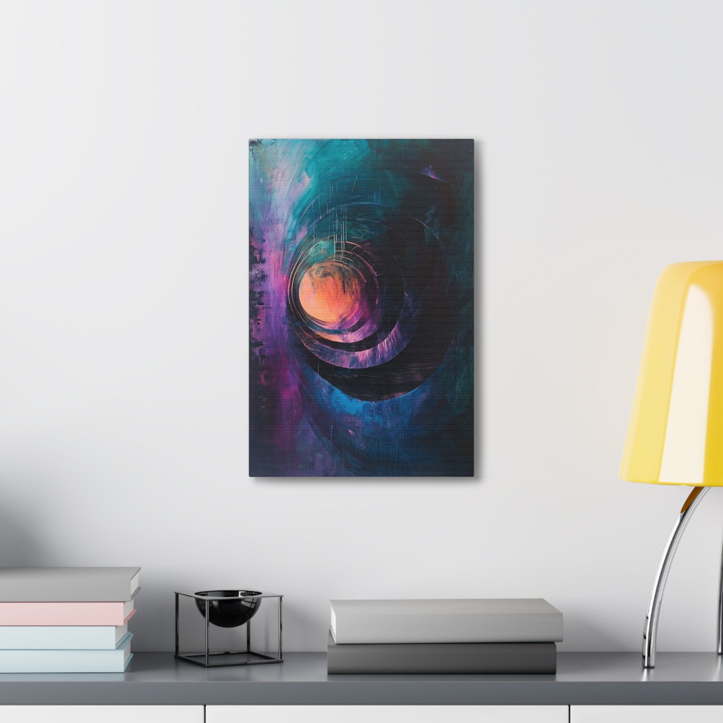 Eclipse's Embrace - Abstract Harmony Canvas