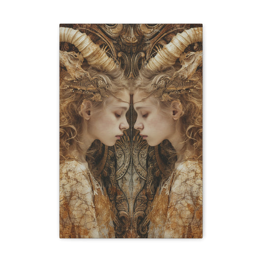 Twin Essence Tapestry - Zodiac Whispers Canvas