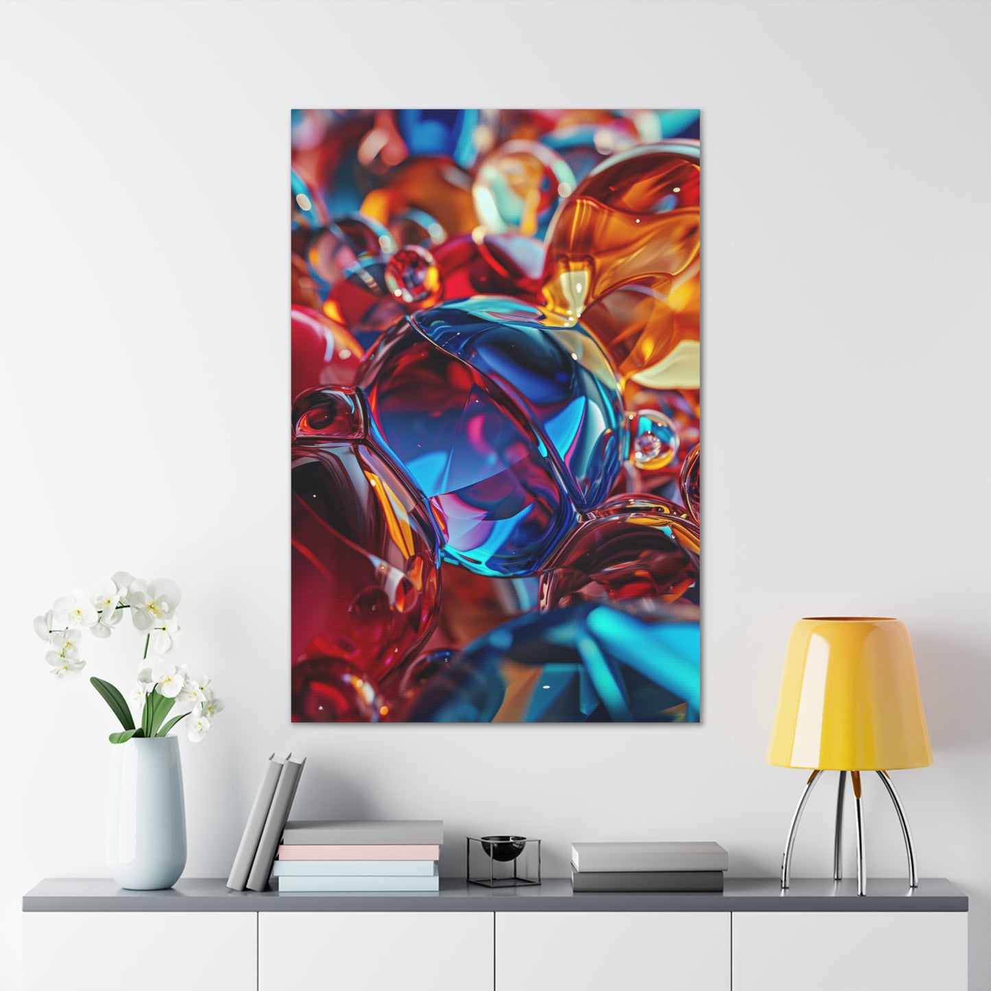 Crimson Alchemy: Fluid Transcendence - Abstract Harmony Canvas