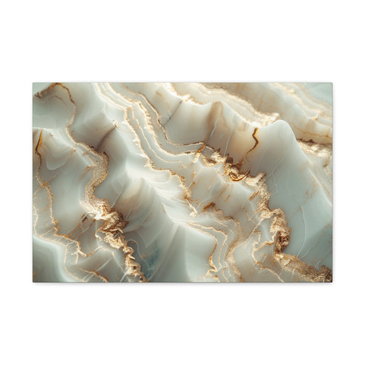 Luminous Gold Pearl Symphony - Marbleized Canvas