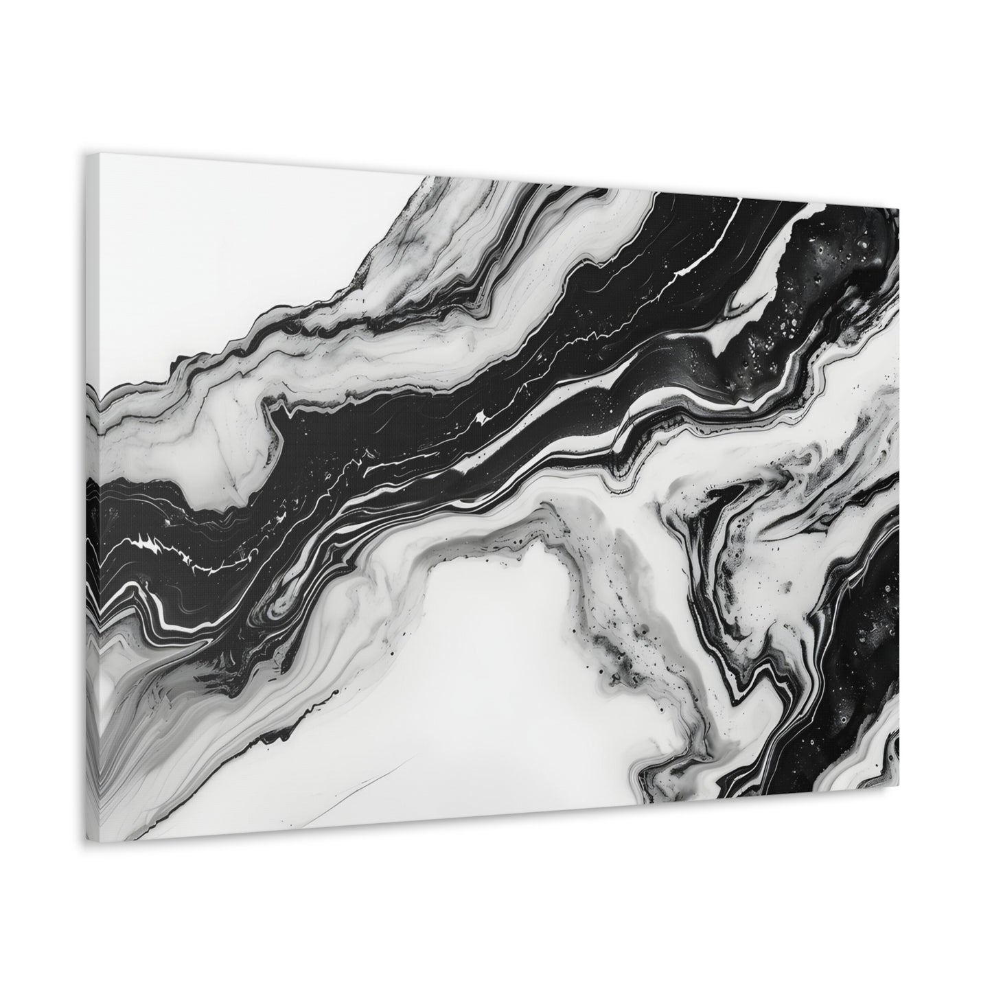 Mystic Monochrome Marble - Marbleized Canvas