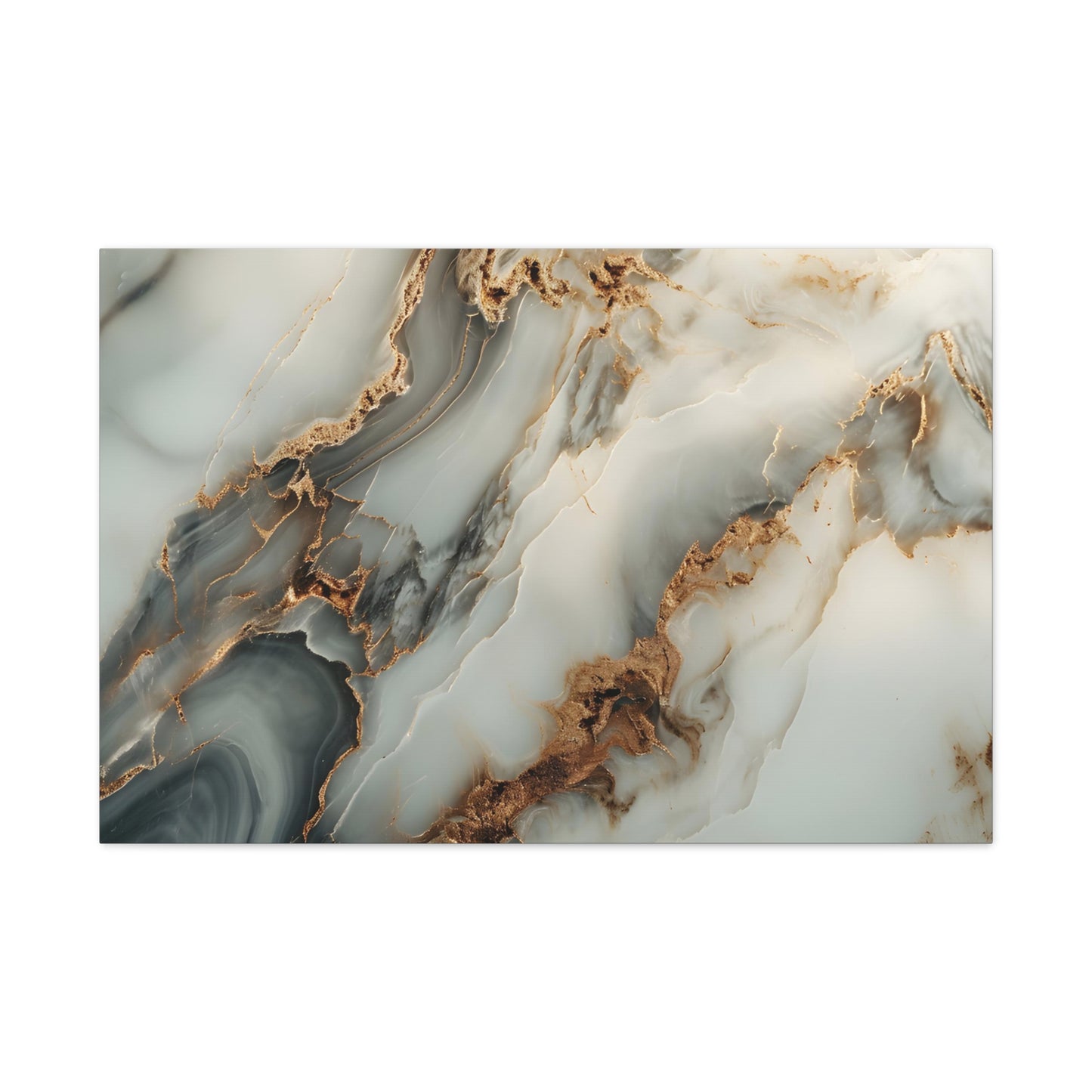 Bronze Elegance: Marbleized Abstraction - Marbleized Canvas