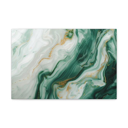 Eclipsed Emerald Elegance - Marbleized Canvas