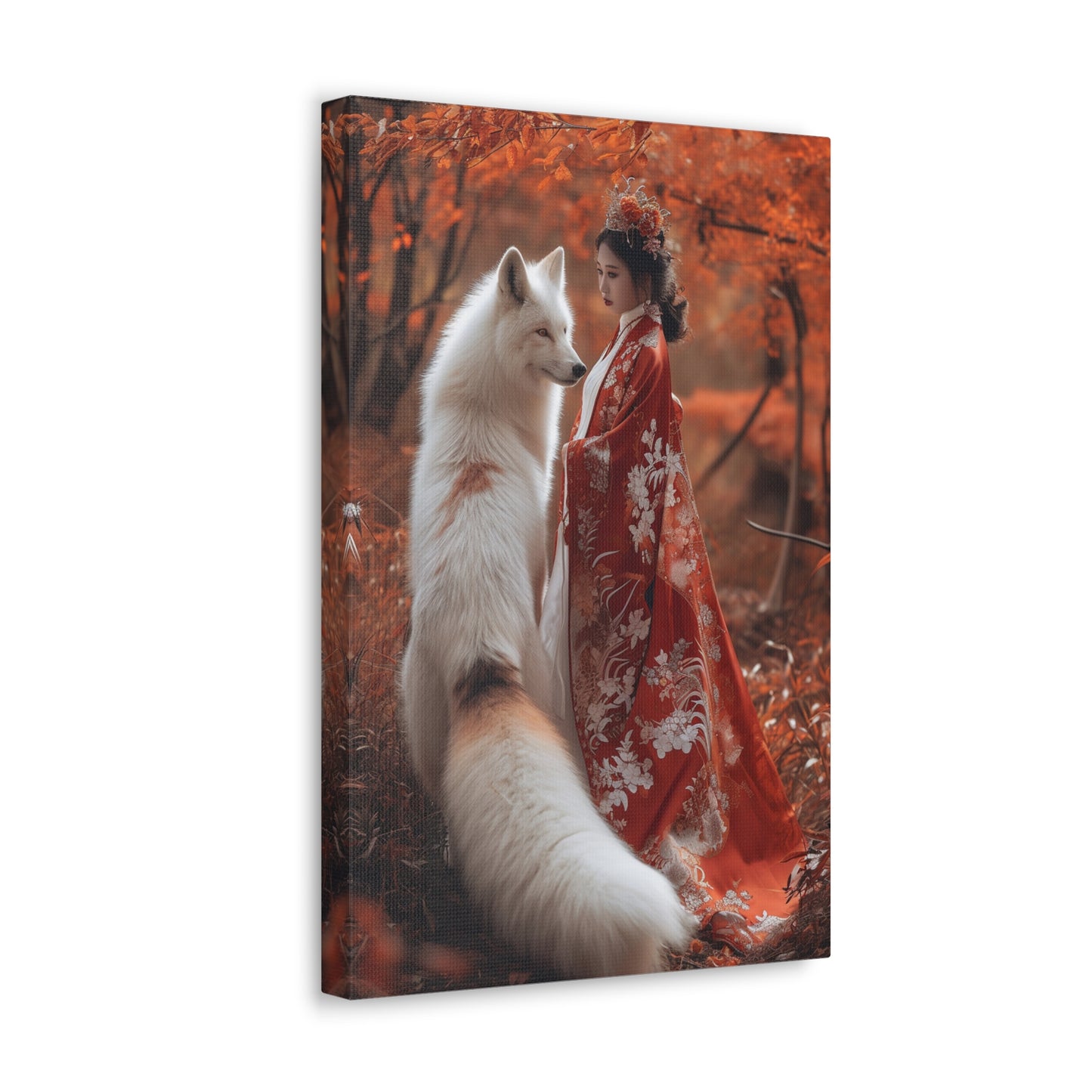 Enchanted Woodland Duette: Kitsune Harmony - Creatures from Beyond Canvas