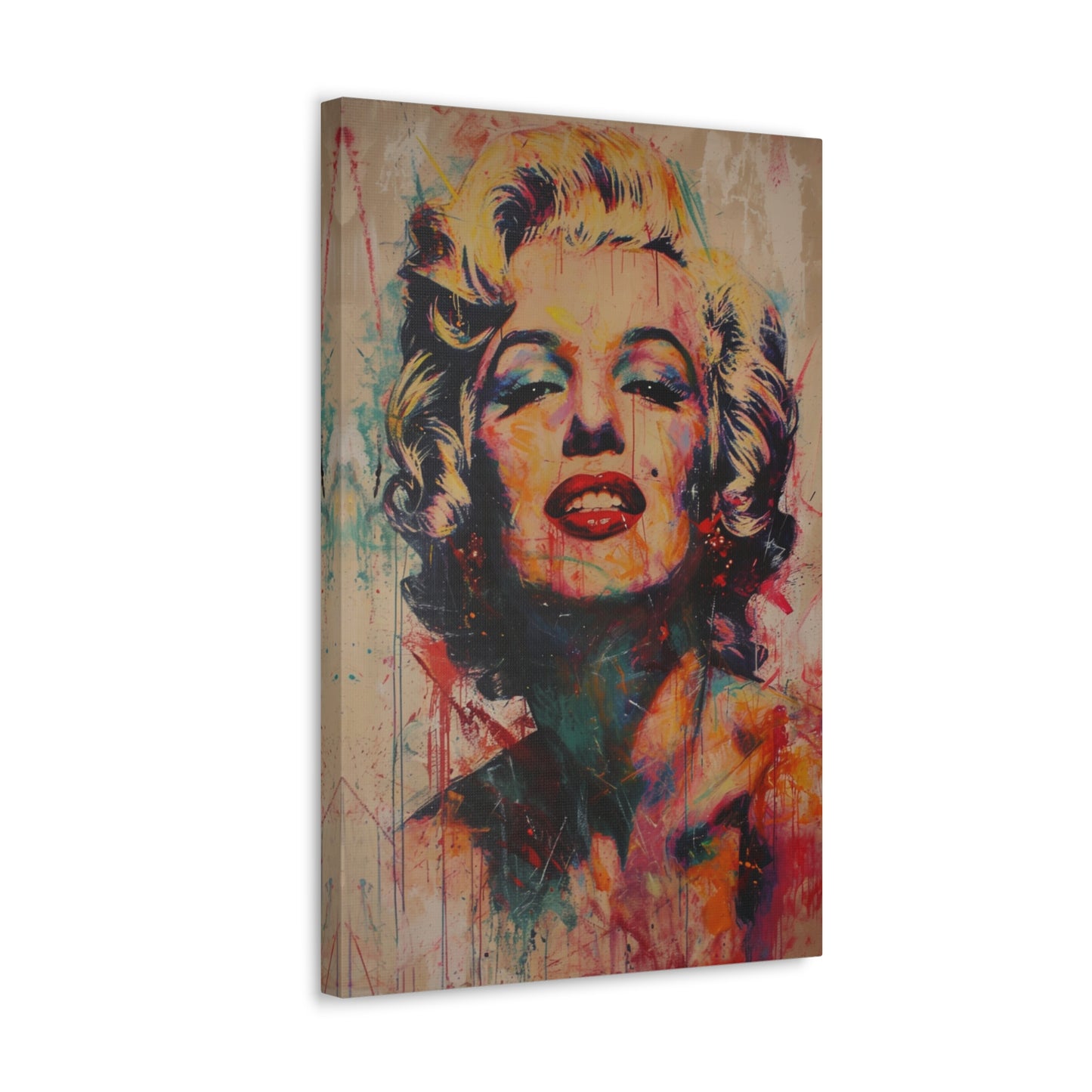 Eternal Glamour: Marilyn's Brushstroke Ballet - Pop Culture Magic Canvas