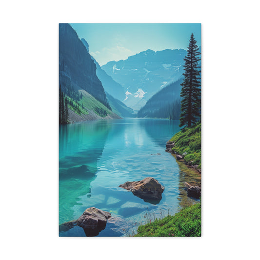 Mountainous Tranquility: Serene Lakes - Gaia Canvas