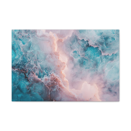 Ethereal Turquoise Serenade - Marbleized Canvas