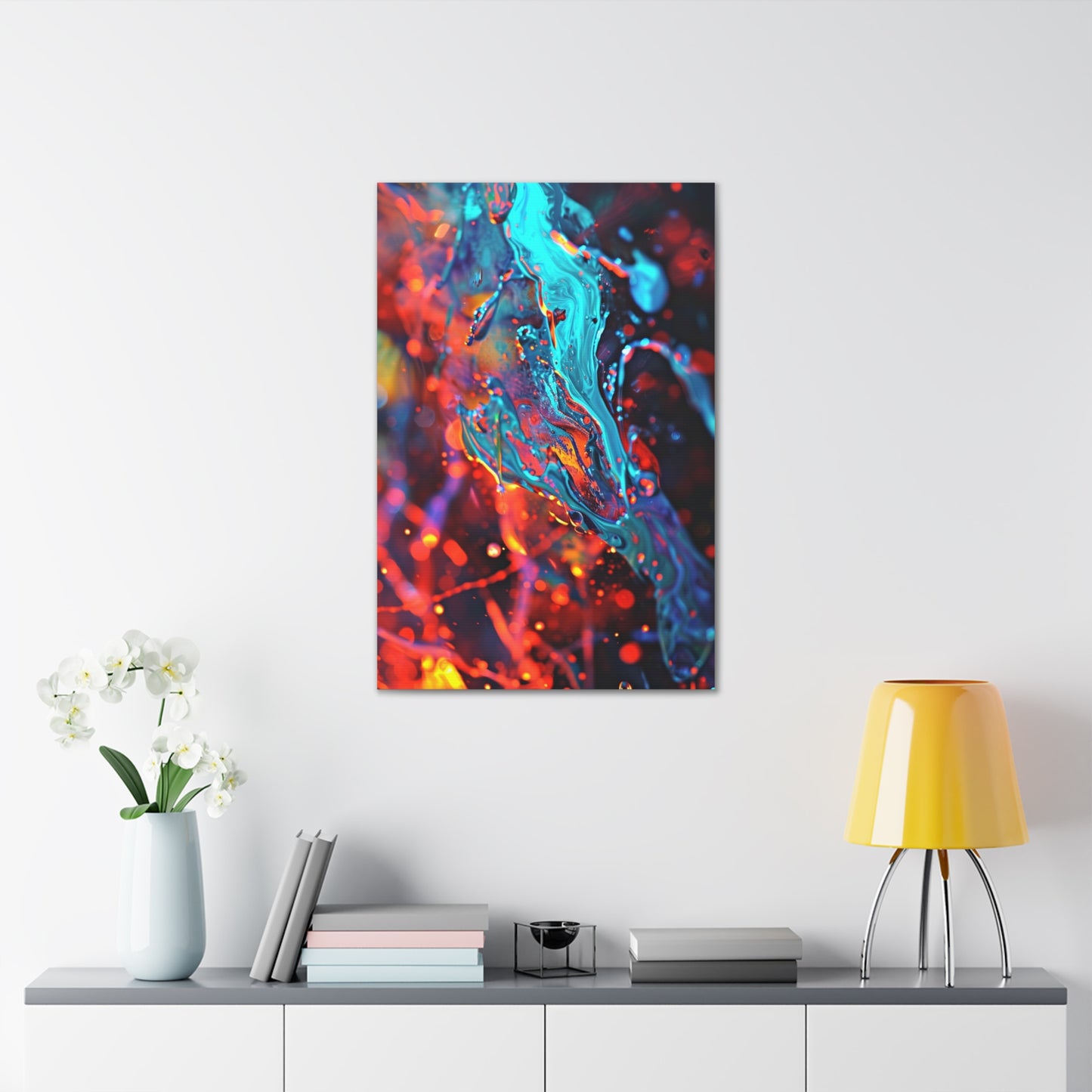 Aqueous Prism: Fluid Crystalline Essence - Abstract Harmony Canvas