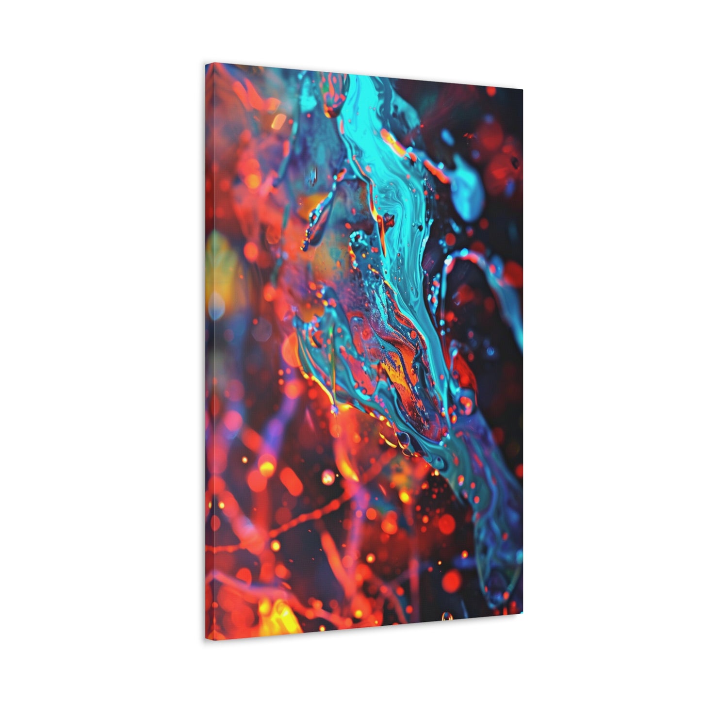 Aqueous Prism: Fluid Crystalline Essence - Abstract Harmony Canvas