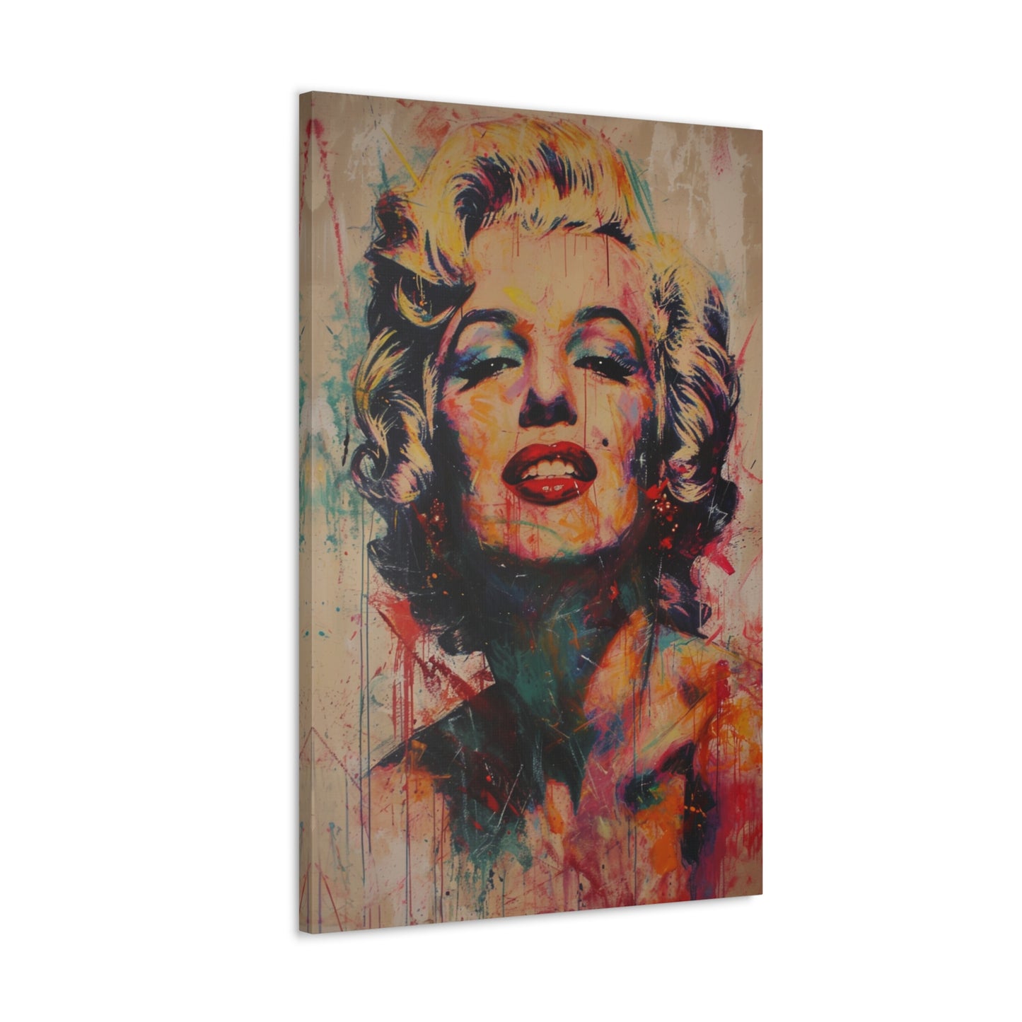 Eternal Glamour: Marilyn's Brushstroke Ballet - Pop Culture Magic Canvas