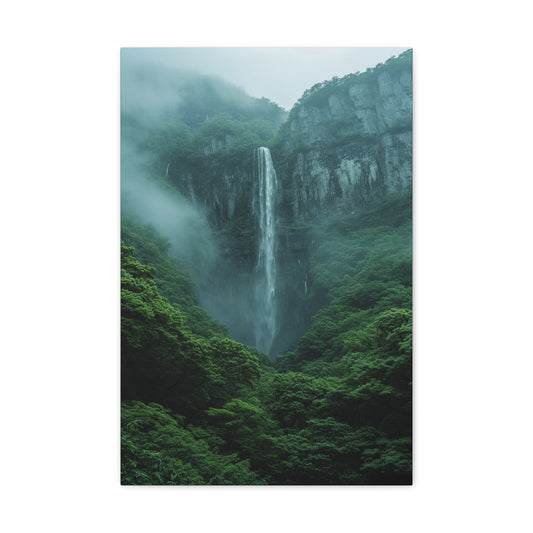 Serenity Unveiled: Tranquil Cascades - Gaia Canvas