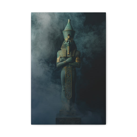 Osiris's Rest: Eternal Sanctum in Smoke - Divine Deities Canvas