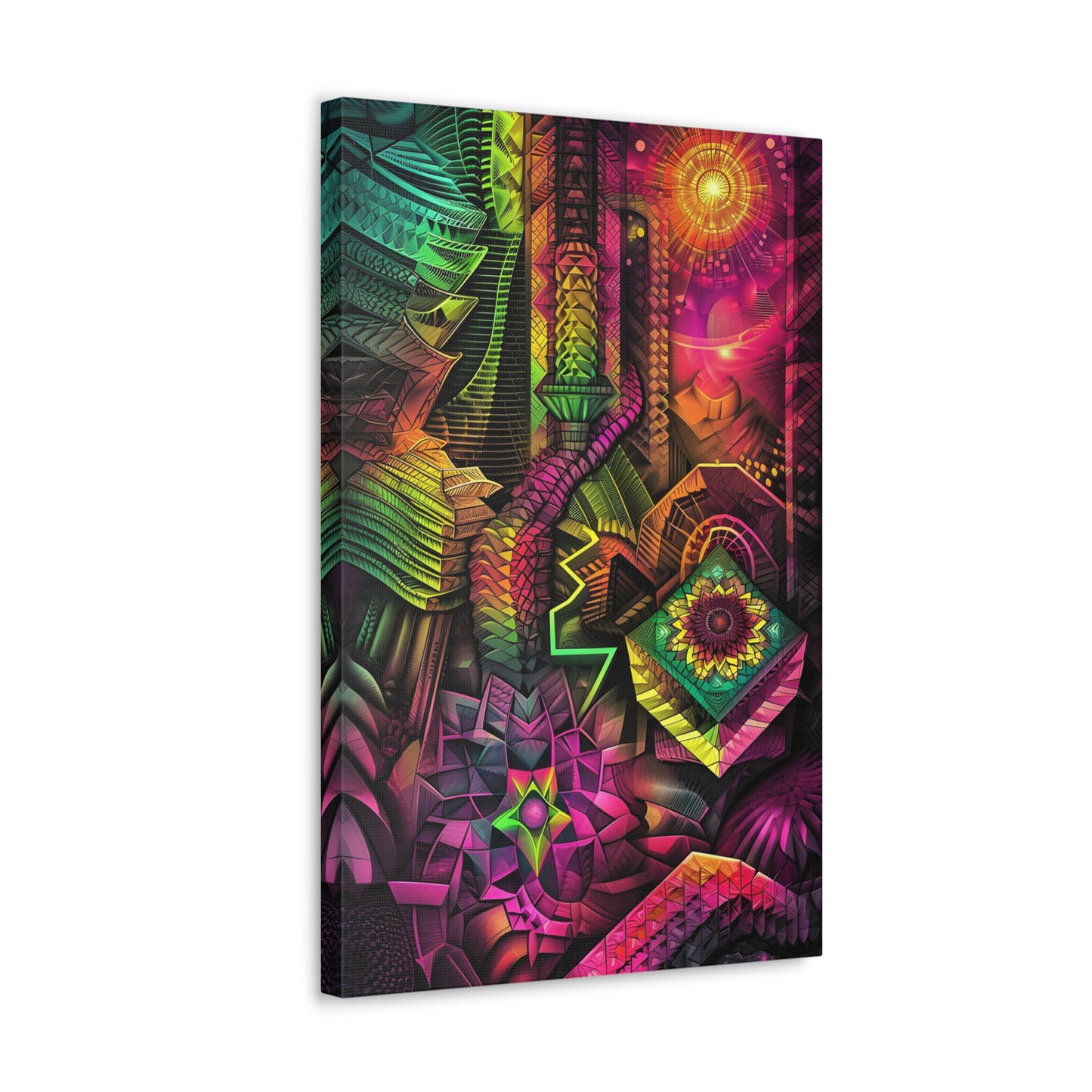 Harmonic Dimensions: A Psychedelic Love Affair with Geometry - Psychedelica Canvas