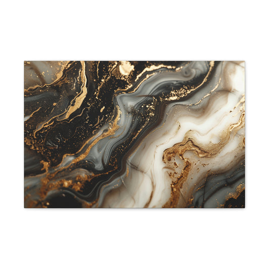 Obsidian Gold Velvet - Marbleized Canvas