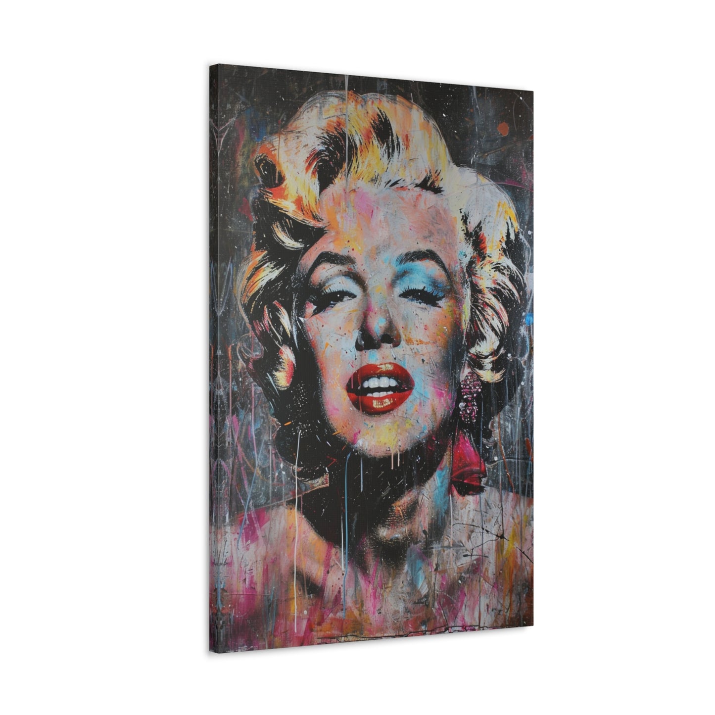 Canvas Serenade: Marilyn's Chromatic Enigma - Pop Culture Magic Canvas