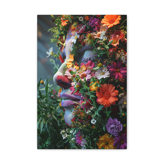 Flora's Radiance: A Woman in Bloom - The Garden Canvas