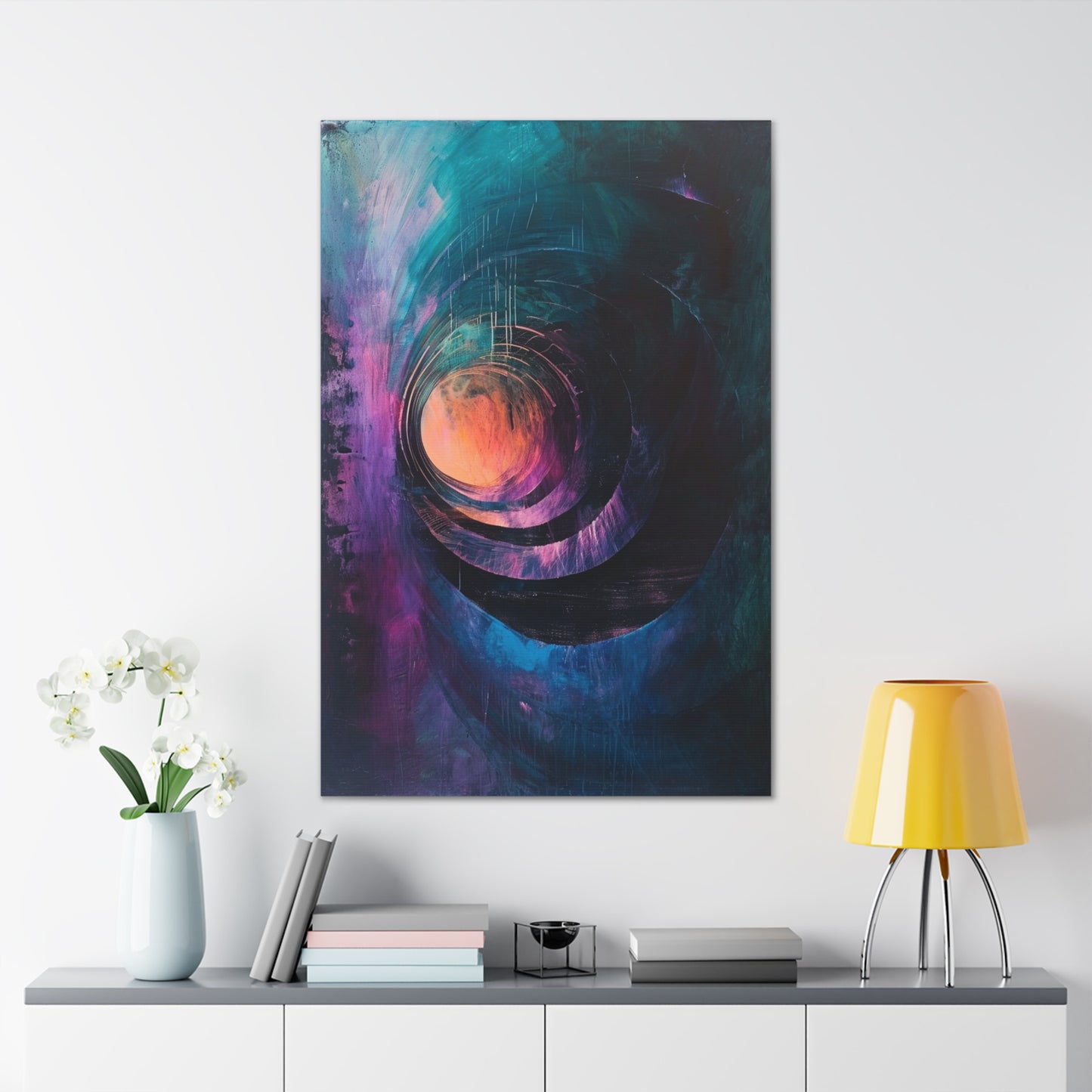 Eclipse's Embrace - Abstract Harmony Canvas