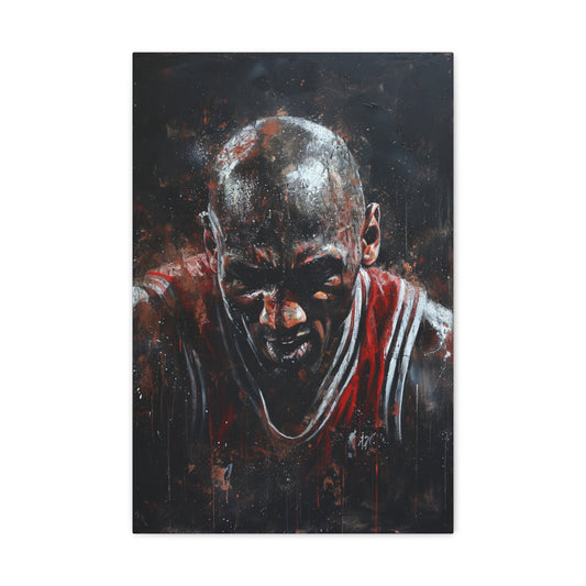 Jordan's Legacy: Artistic Portrait in Athletic Triumph - Athletic Expressions Canvas