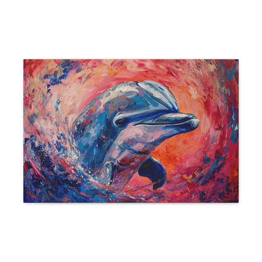 Ocean Waltz: Captivating Dolphin Harmony - Creatures of the Sea Canvas