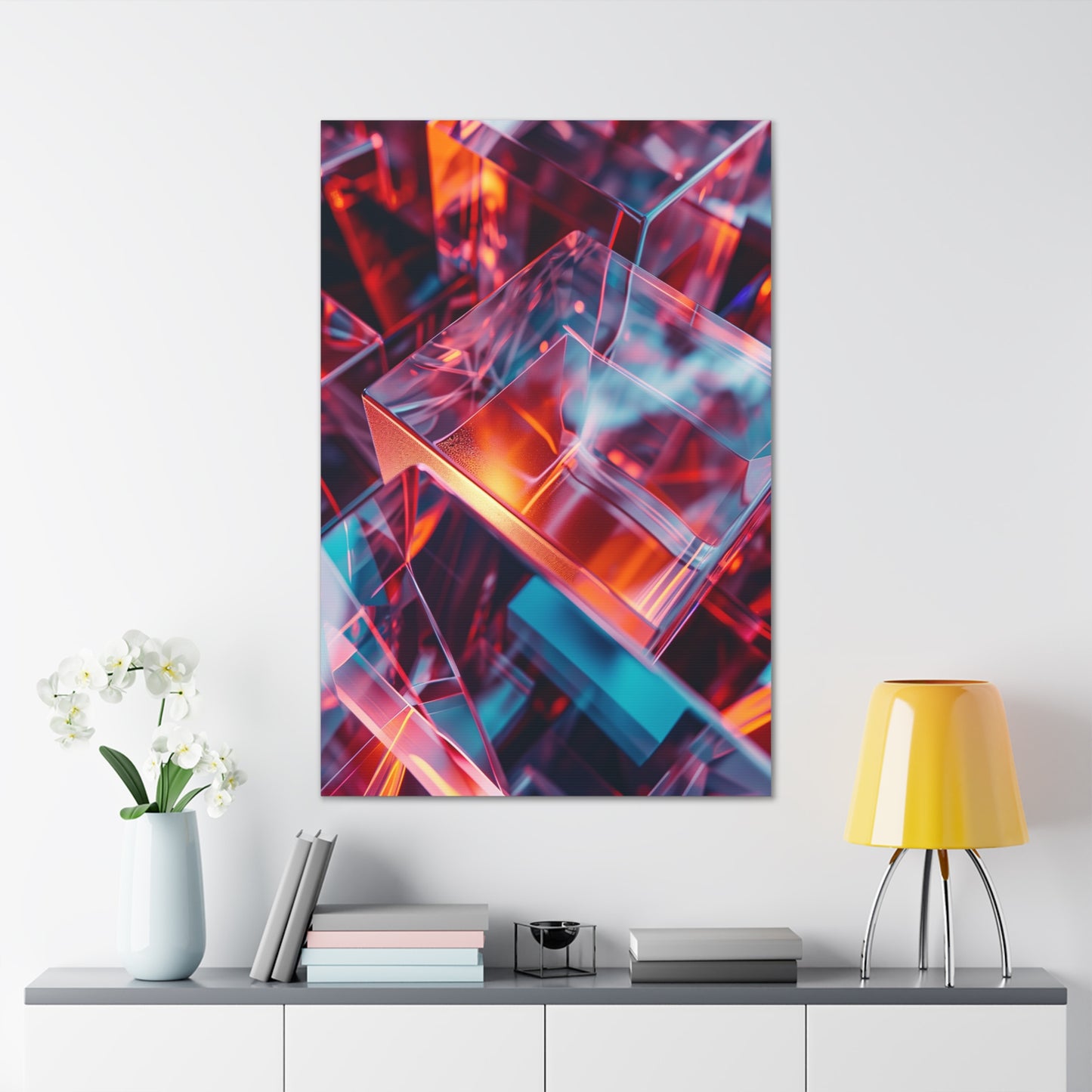 Cubist Metamorphosis: Shifting Realms - Abstract Harmony Canvas