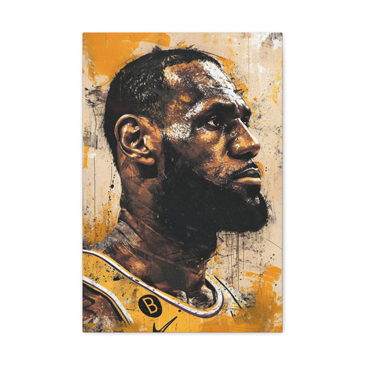 King's Vision: Artistic Gaze of LeBron James in Athletic Glory - Athletic Expressions Canvas