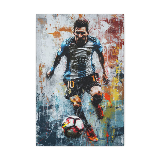 Eternal Legacy: Messi's Artistic Portrait in Soccer Symphony - Athletic Expressions Canvas