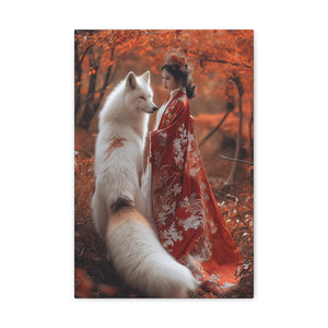 Enchanted Woodland Duette: Kitsune Harmony - Creatures from Beyond Canvas