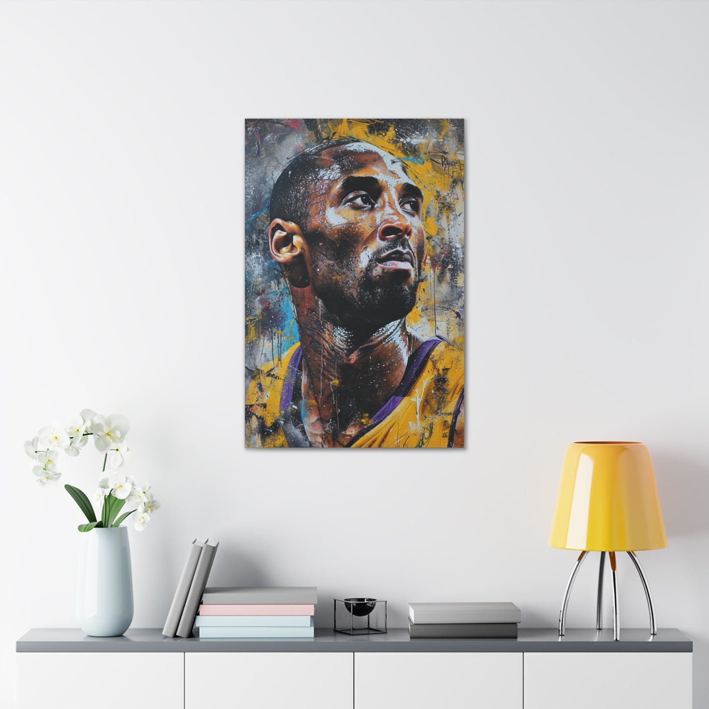 Bryant's Determination: Artistic Portrait in Basketball Brilliance - Athletic Expressions Canvas