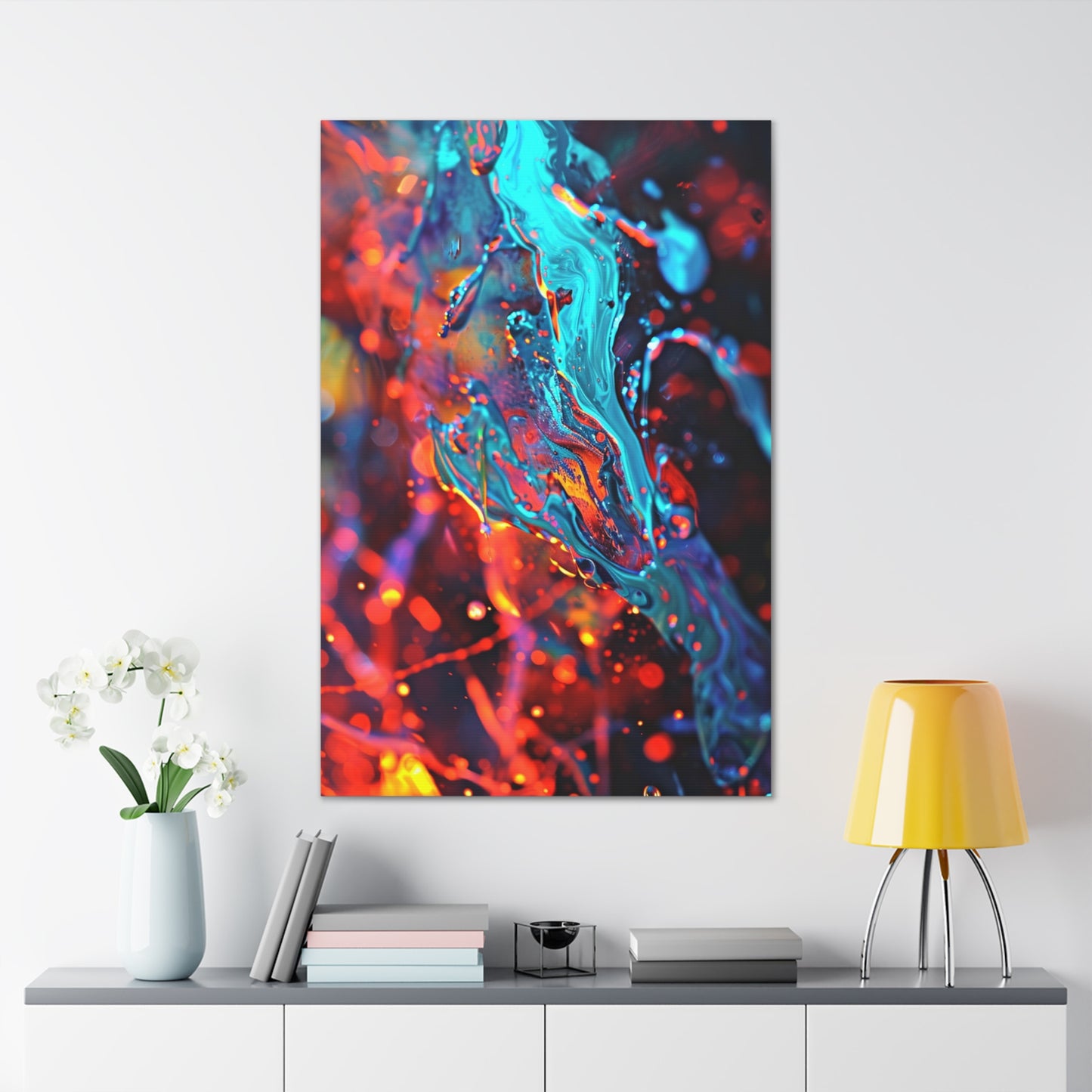 Aqueous Prism: Fluid Crystalline Essence - Abstract Harmony Canvas