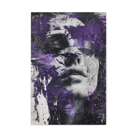 Violet Veil: Midnight Muse - Abstract Harmony Canvas