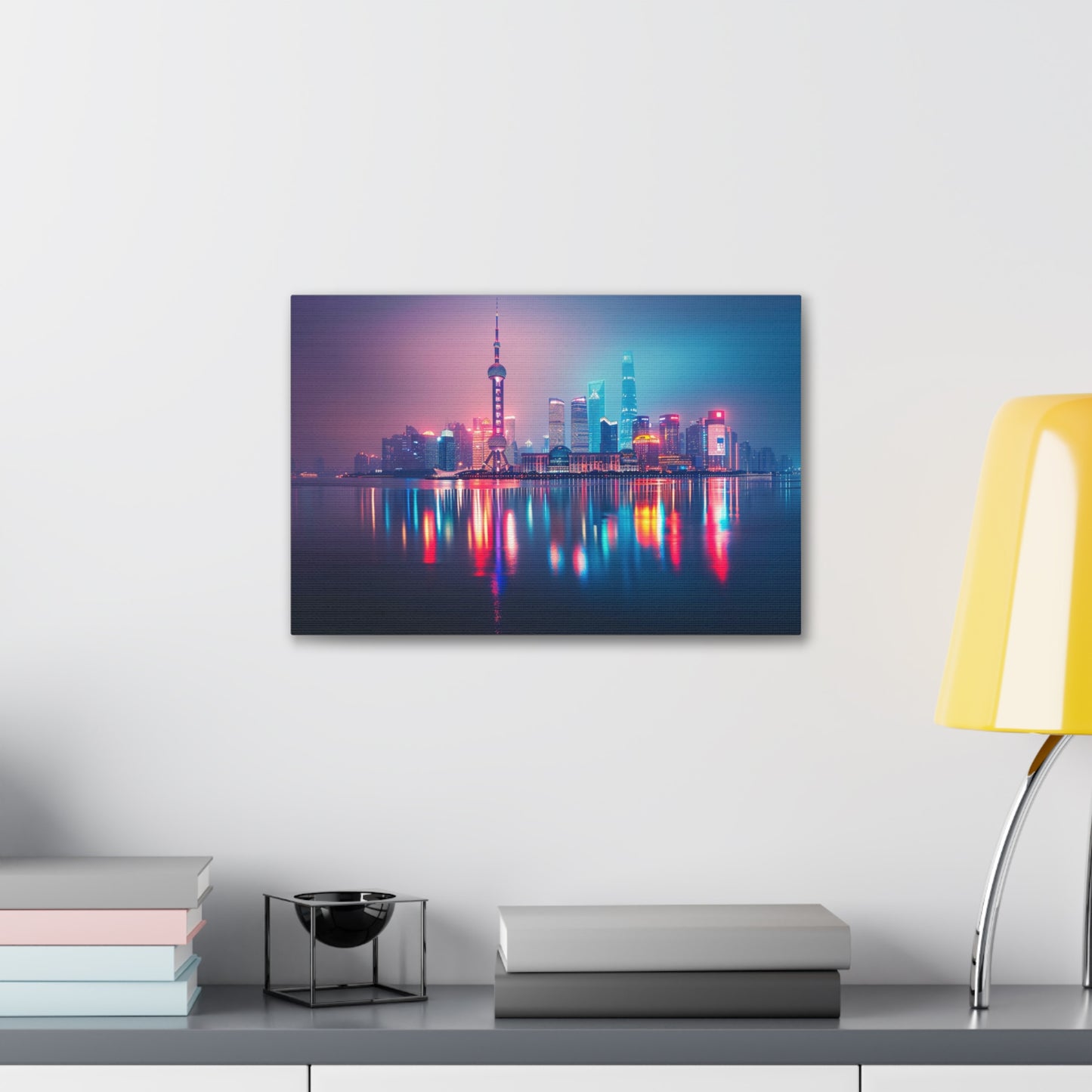 Neon Dreams: Shanghai Nightfall - Urban Epochs Canvas