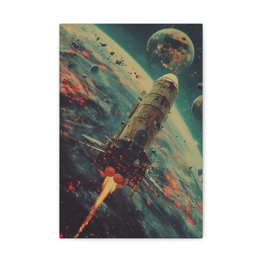 Rocket's Flight Over the Unknown World - Celestial Dreams Canvas