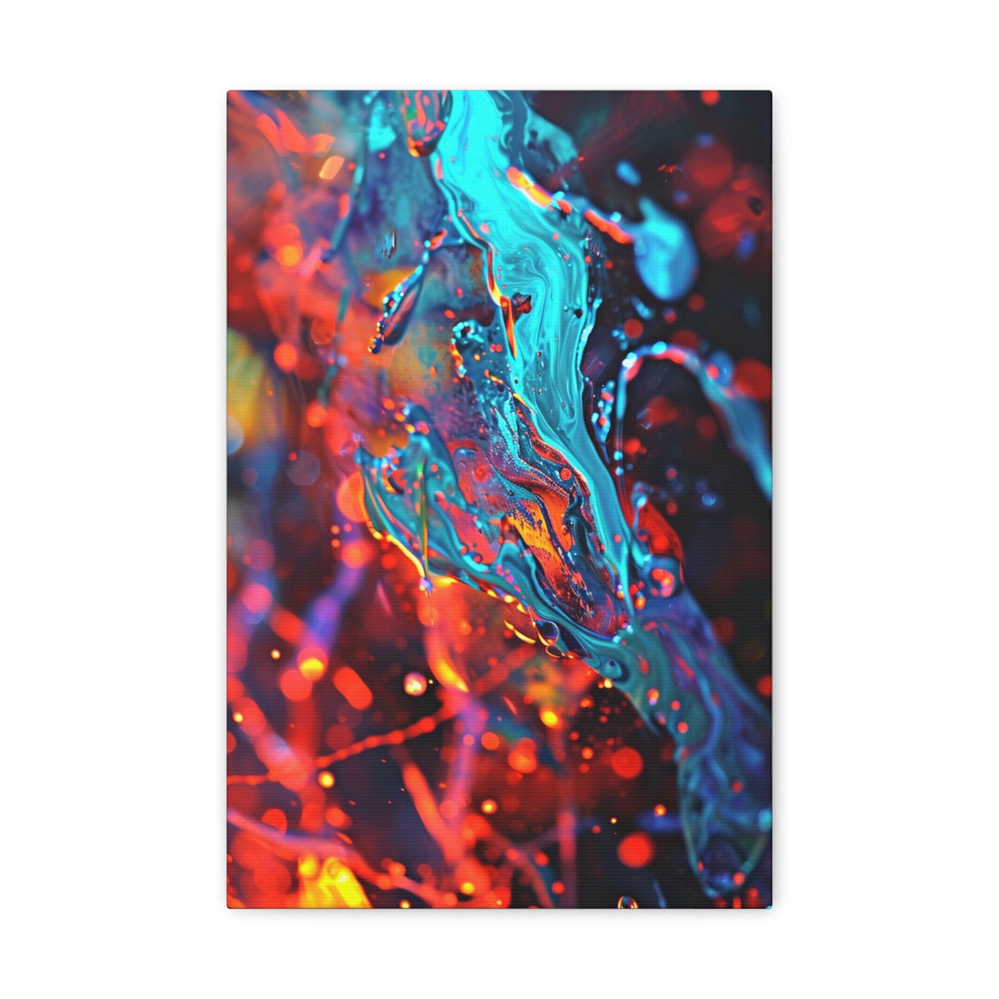 Aqueous Prism: Fluid Crystalline Essence - Abstract Harmony Canvas