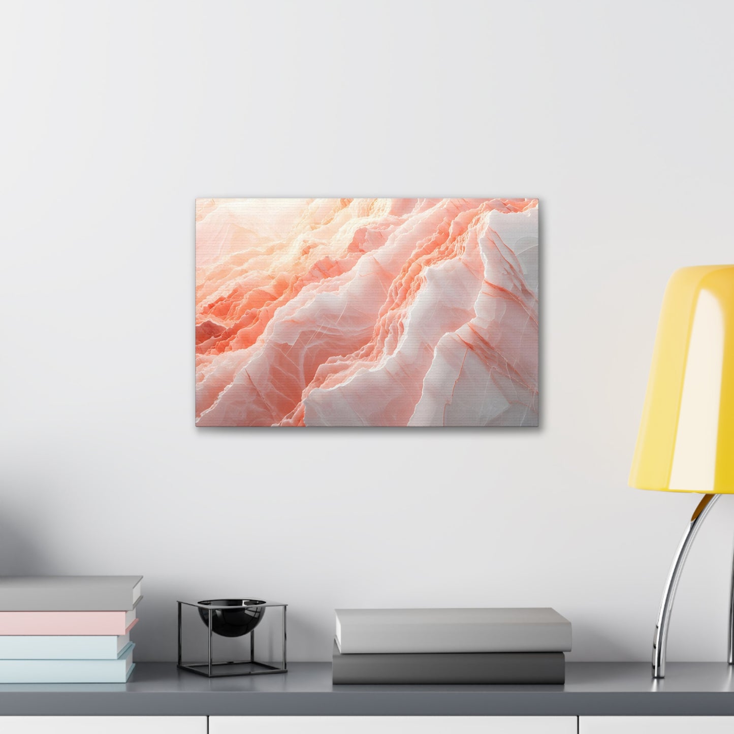 Blushing Marble Whispers - Marbleized Canvas