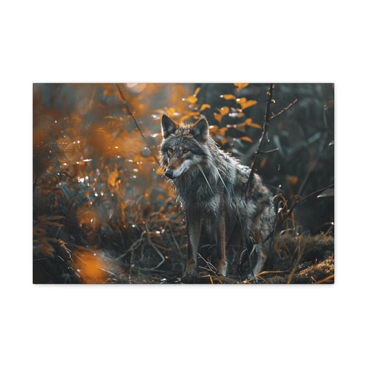 Untamed Majesty: Lone Wolf's Vigil in the Wilderness - Creatures of the Earth Canvas